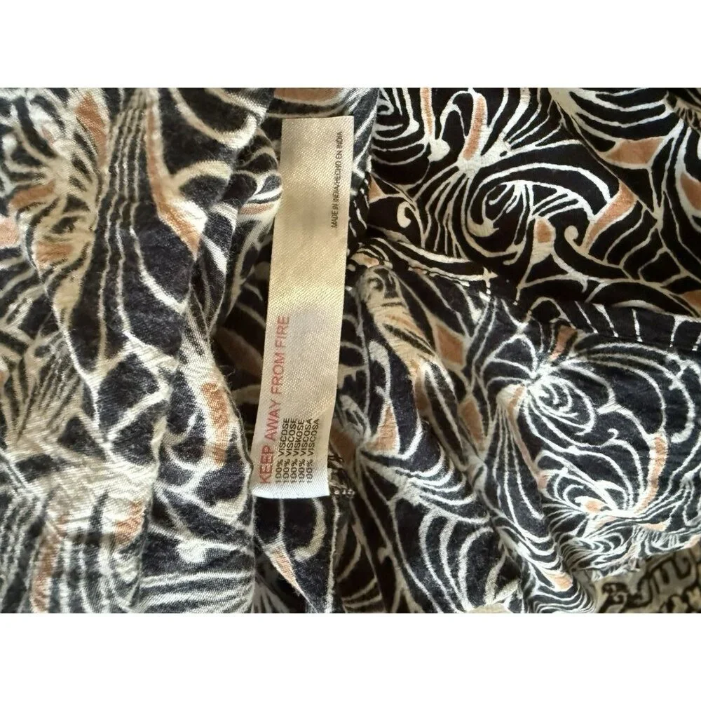 Anthropologie‎ Mix Print Pajama Top XXS Black women’s button up